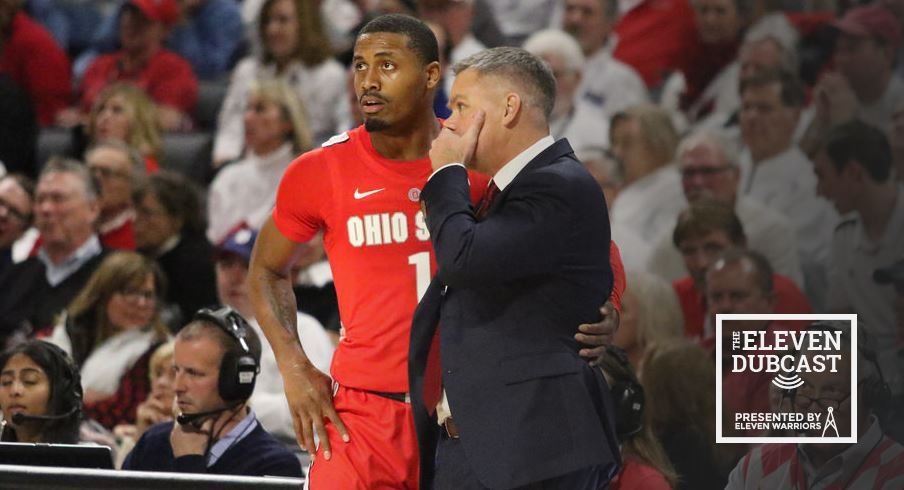 Ohio State men's basketball player Luther Muhammad and coach Chris Holtmann