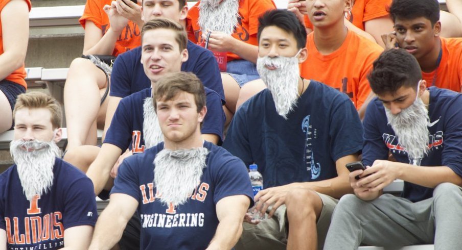 Illinois' student section houses dozens of rabid Lovie Smith fans. 