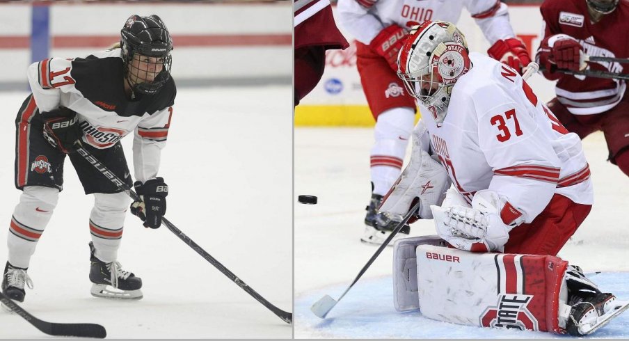 Emma Maltais and Tommy Nappier, sophomore standouts for Buckeye hockey