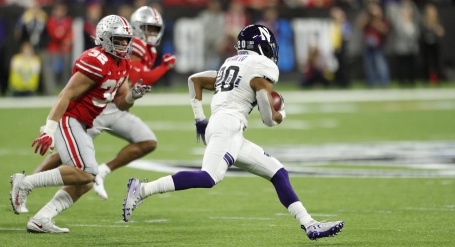 Northwestern's John Moten IV recorded one of eight rushes over 50 yards against Ohio State this season.