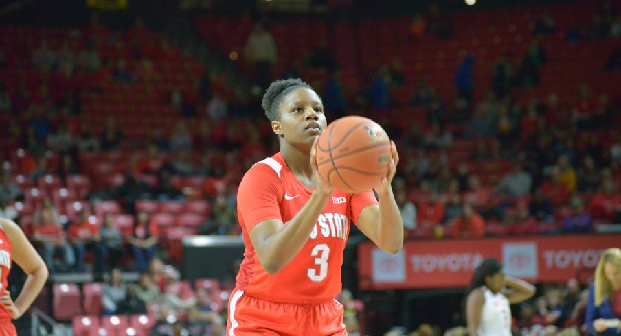 Janai Crooms takes a free throw against Maryland