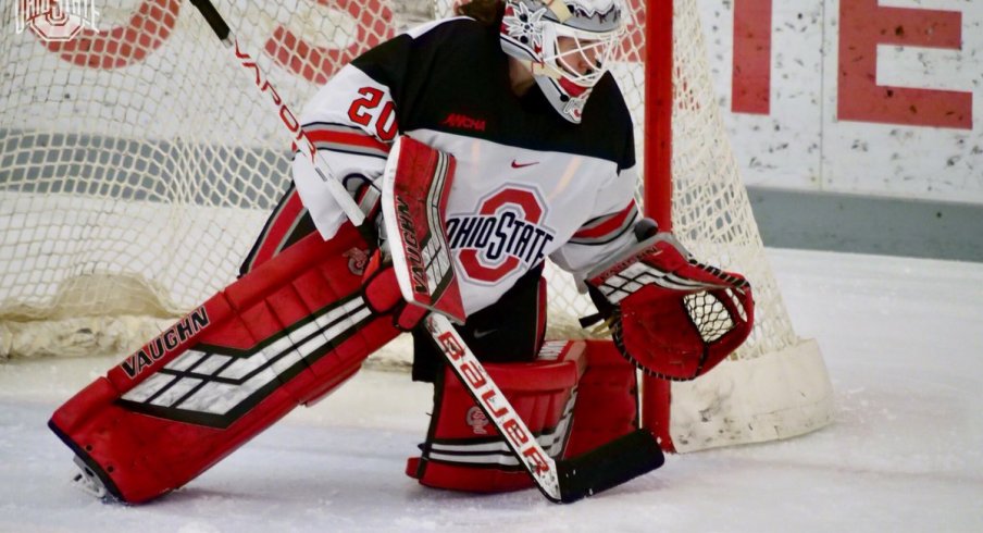 Buckeye goalie Andrea Braendli, the last thing a Badger shot sees before it dies.