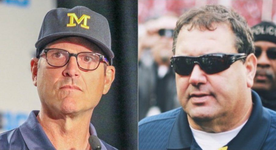 Jim Harbaugh's record through four years at Michigan is eerily similar to Brady Hoke's own four-year run.