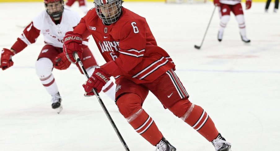 Buckeye senior defenseman Tommy Parran netted his first goal of the season in a 4-1 win over Wisconsin.