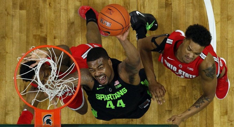 Nick Ward tallied nine points and six rebounds before exiting with a fractured hand against Ohio State.