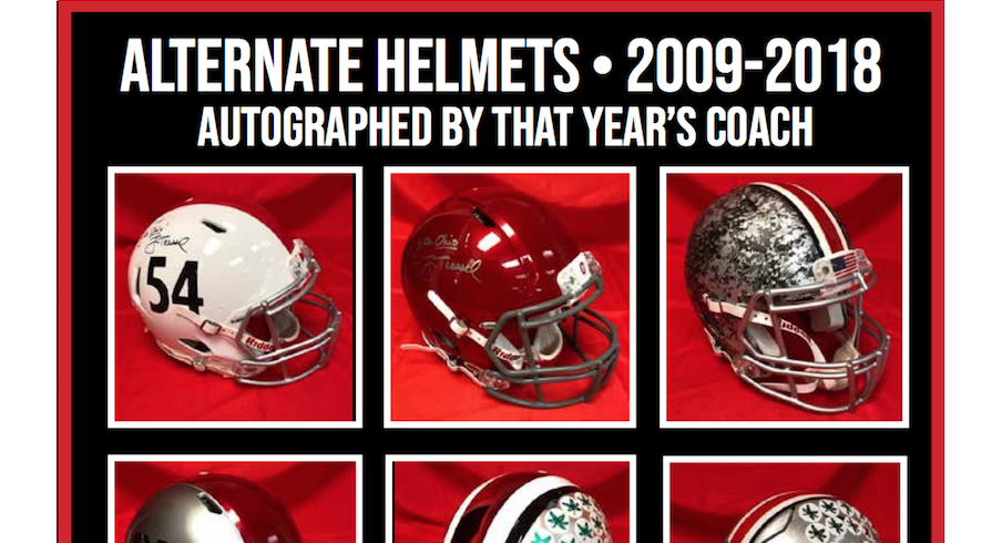 Alternate helmets will be up for auction.