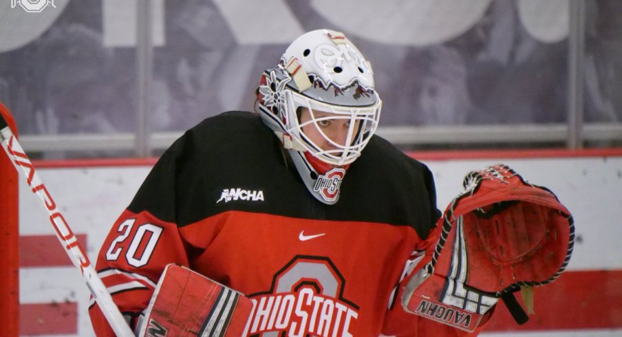 The Swiss phrase "Andrea Braendli" can be roughly translated as "puck stopping machine."