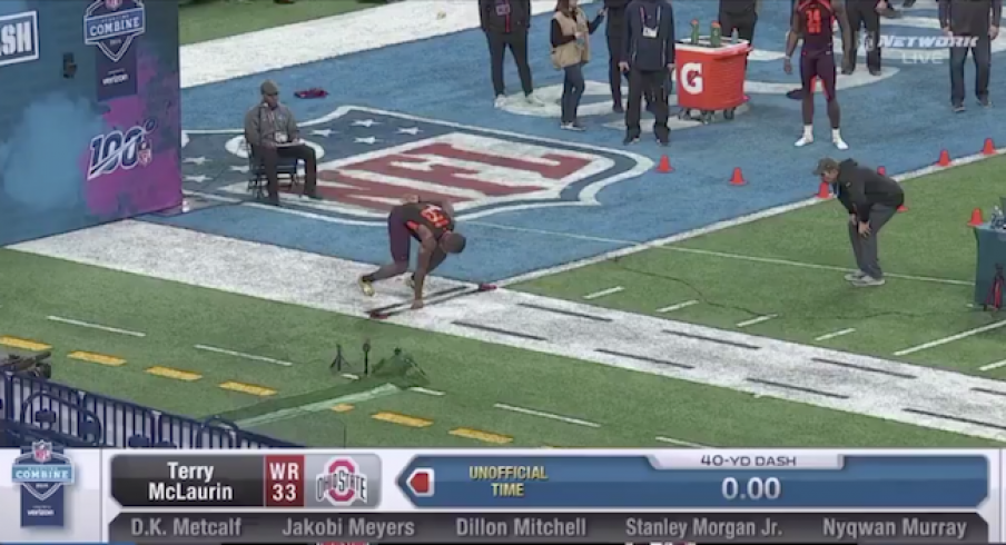 Terry McLaurin runs an unofficial 4.36 40-yard dash.