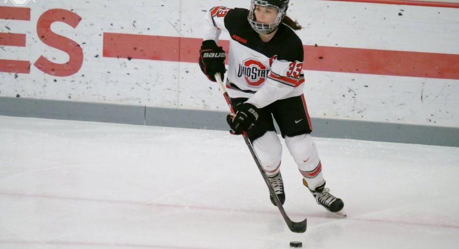 Jincy Dunne, Buckeye captain and the finest defenseman in the WCHA (with the hardware to prove it)