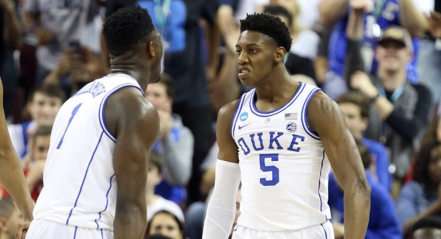 Duke players Zion Williamson and RJ Barrett