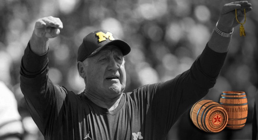 Apr 15, 2017; Ann Arbor, MI, USA; Michigan defensive line coach Greg Mattison during the Michigan Spring Game at Michigan Stadium. Mandatory Credit: Rick Osentoski-USA TODAY Sports