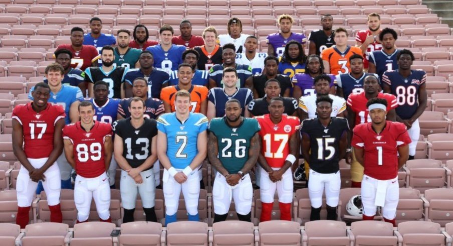 Nick Bosa, Dwayne Haskins, Parris Campbell and Terry McLaurin at the NFLPA Rookie Premiere.