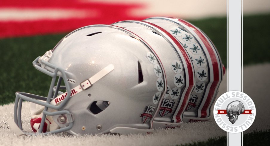 Ohio State helmets are lined up in today's Skull Session.