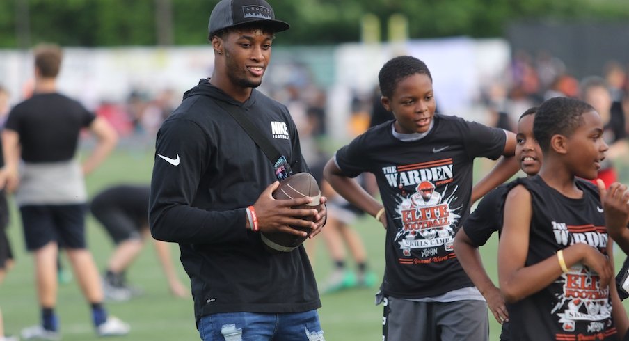 Denzel Ward at his Elite Football Skills Camp at Nordonia High School on Friday.