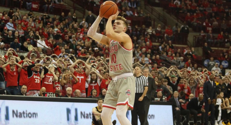 Justin Ahrens takes a free throw on his career-high night. 
