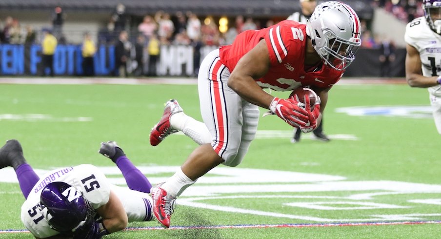 J.K. Dobbins was incredible after contact.