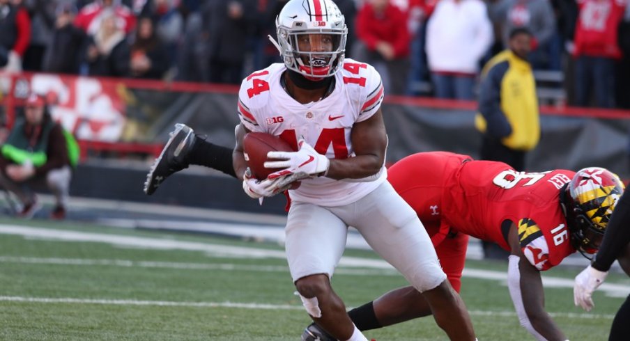 K.J. Hill fakes out a defender against Maryland. 