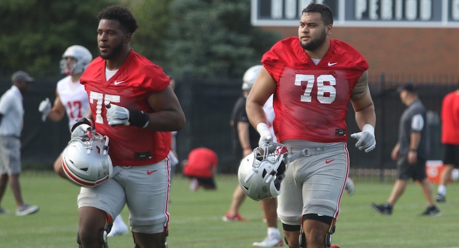 Thayer Munford and Branden Bowen were Ohio State's first-team offensive tackles on Tuesday.