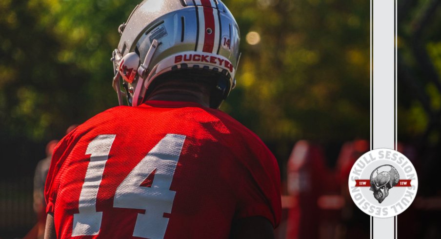 K.J. Hill is ready to catch some balls in today's skull session.