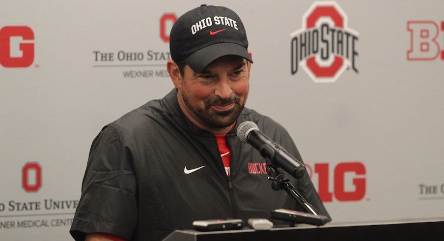 Ryan Day meets with media.