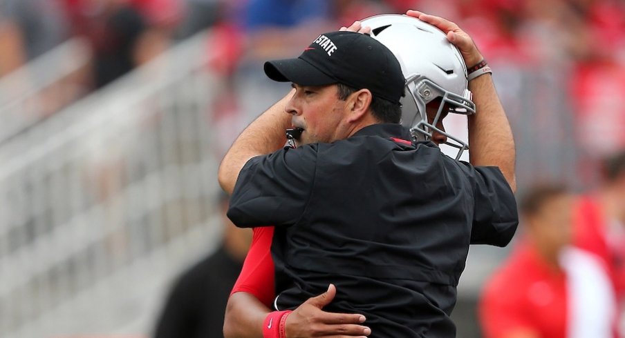 Aug 31, 2019; Columbus, OH, USA; Ohio State Buckeyes head coach Ryan Day before the game against the Florida Atlantic Owls at Ohio Stadium. Mandatory Credit: Joe Maiorana-USA TODAY Sports