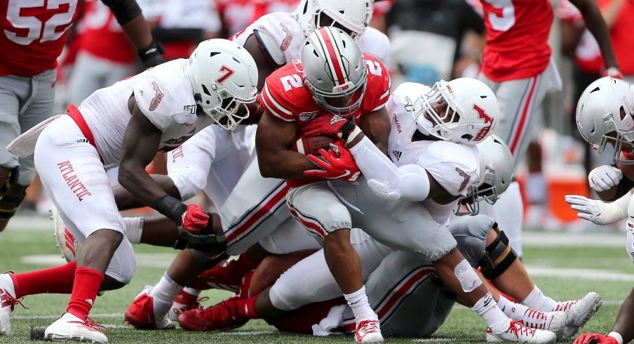 J.K. Dobbins averaged 4.3 yards per carry against Florida Atlantic. 