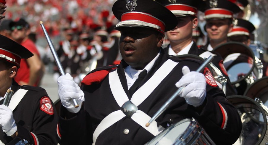 A member of the Ohio State University Marching Band