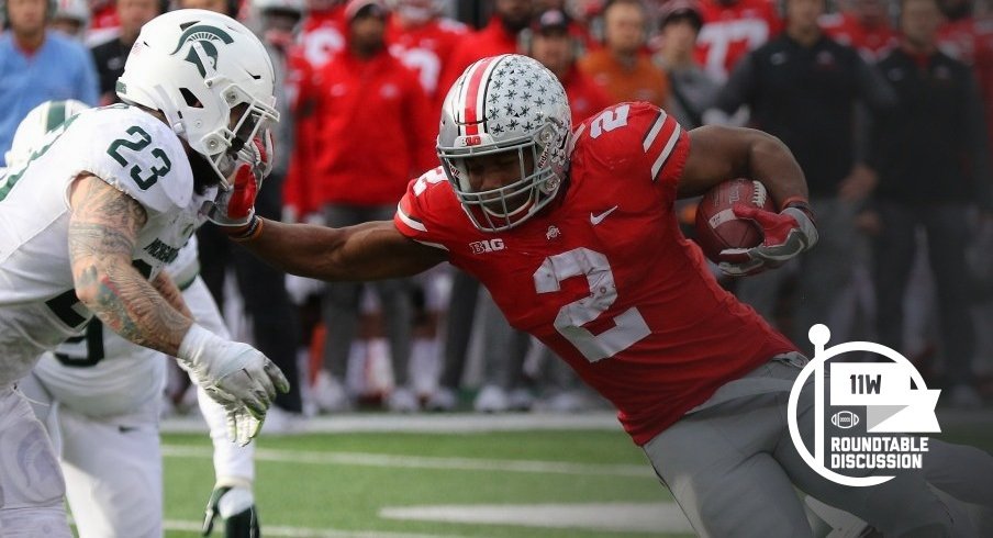 J.K. Dobbins is averaging 130.8 rushing yards per game so far this season. 