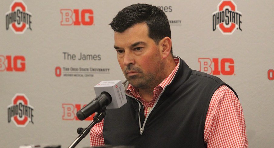 Ryan Day speaks to the media.