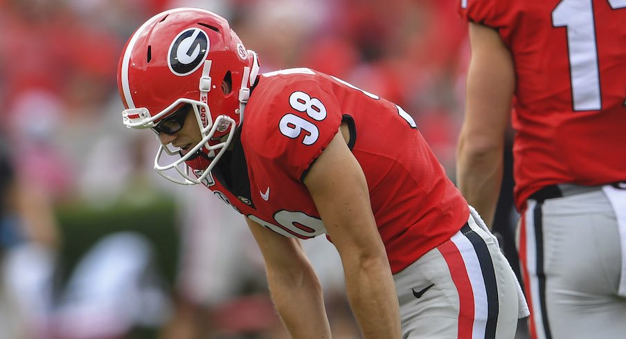 Rodrigo Blankenship after a missed 42-yard field goal attempt.