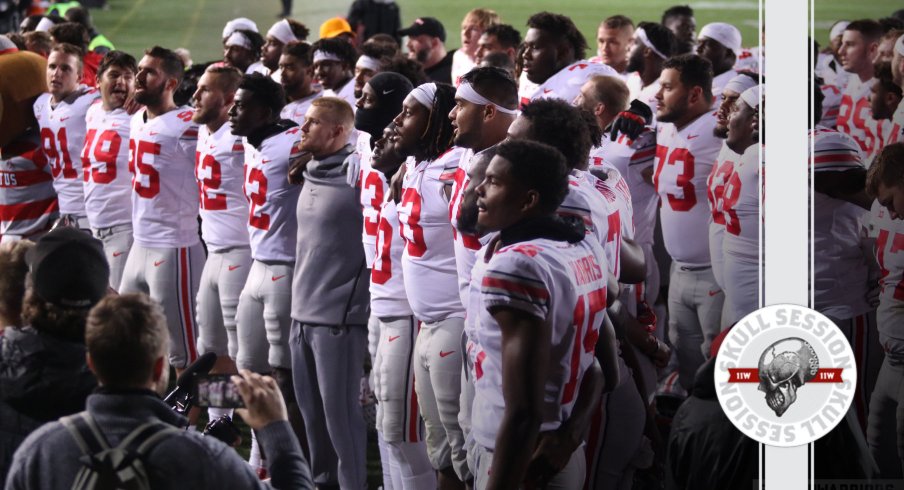 The Buckeyes are singing carmen Ohio in today's skull session.