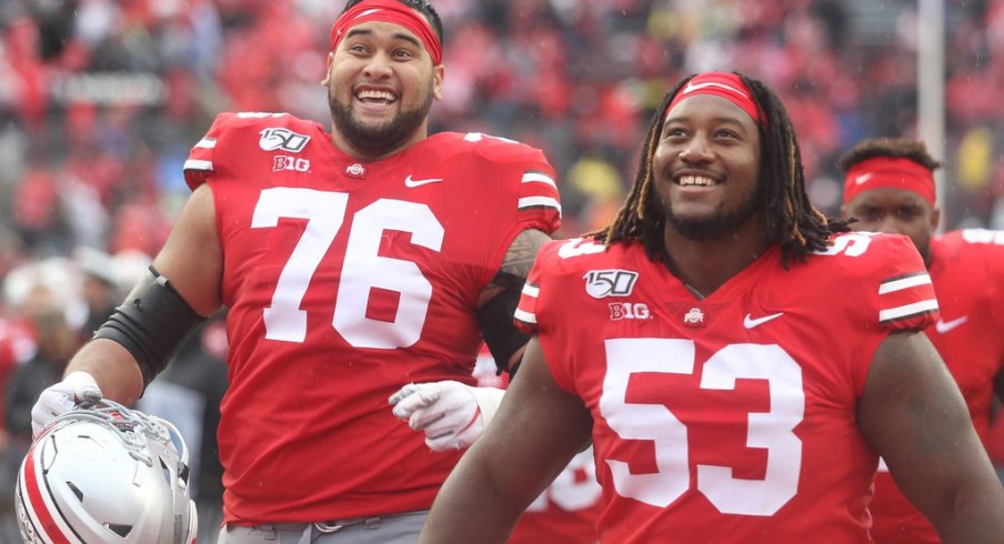 Bowen and Hamilton smiling 