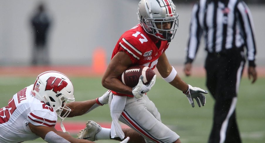 Chris Olave against Wisconsin