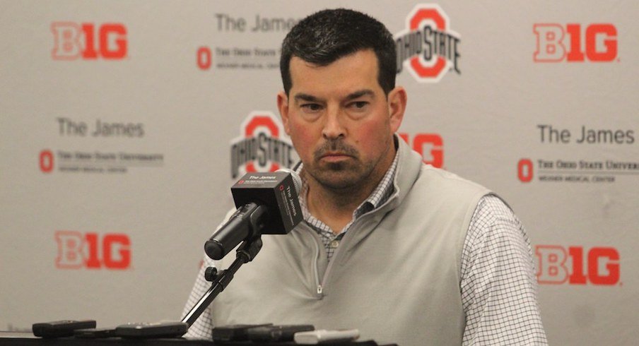 Ryan Day meets with media.