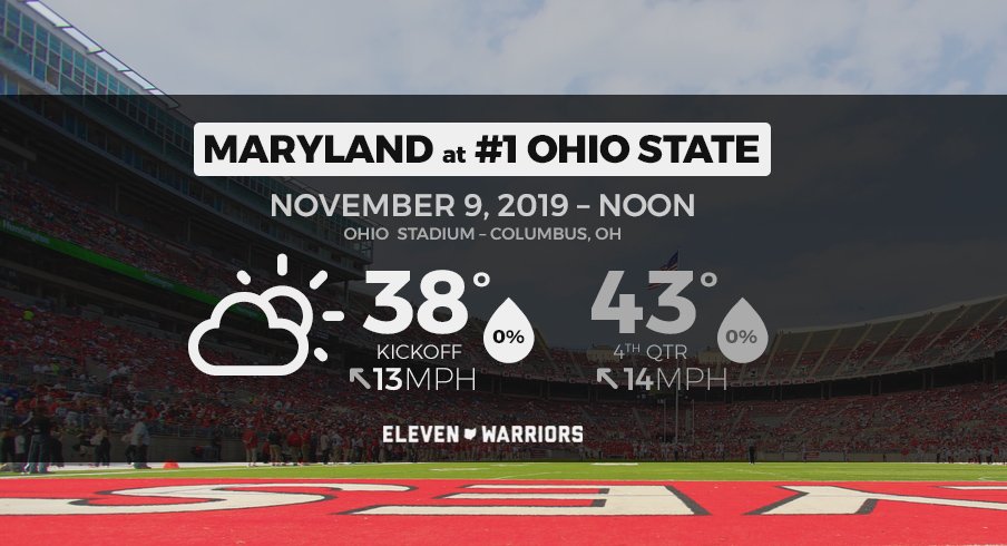 Cool, dry weather for Maryland at Ohio State