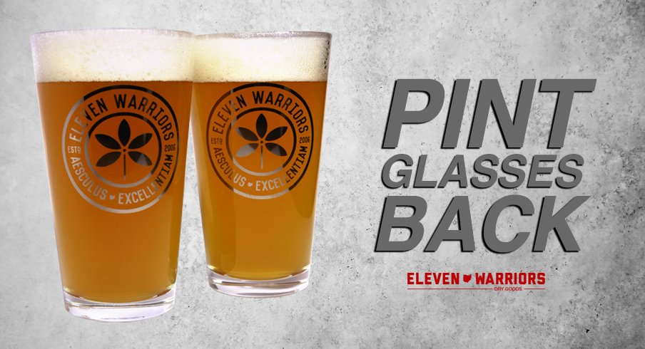 Pint glasses are back in stock at Eleven Warriors Dry Goods (whiskey glasses, too).
