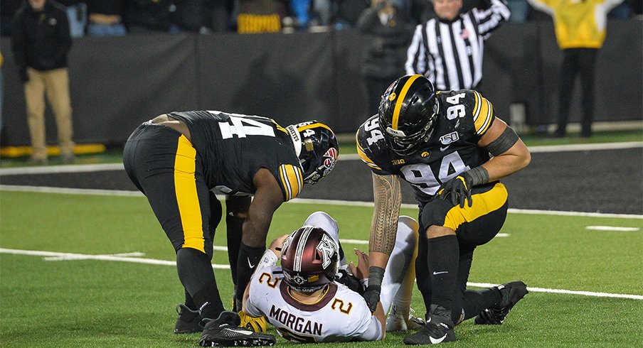 A.J. Epenesa and the Hawkeye defensive line was too much for Tanner Morgan and the Gophers.