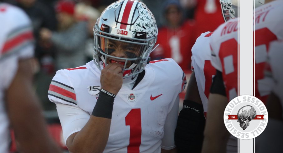 Justin Fields is ready in today's skull session.