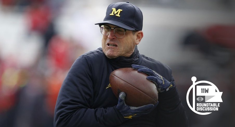 Michigan head coach Jim Harbaugh enters tomorrow's contest with an 0-4 record against the Buckeyes.