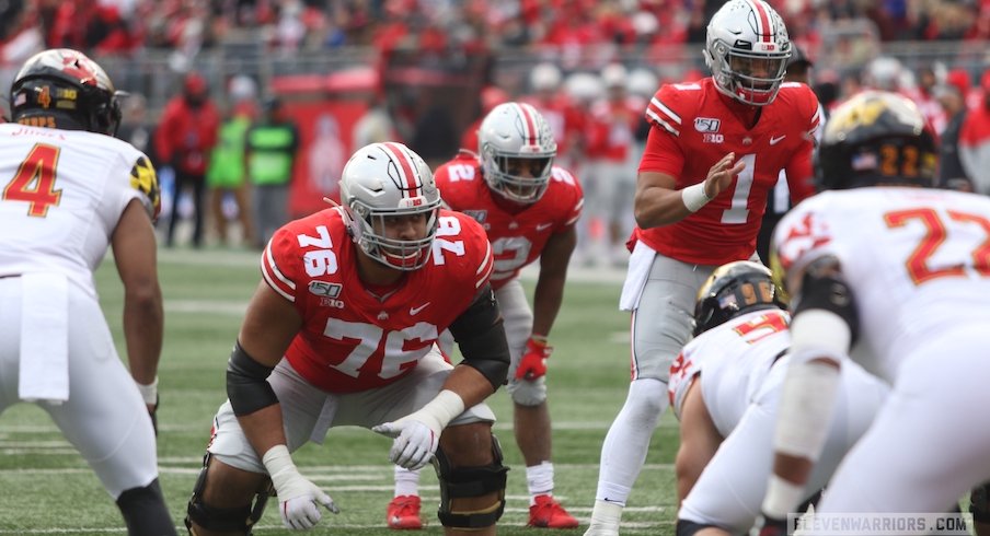 Branden Bowen, J.K. Dobbins and Justin Fields