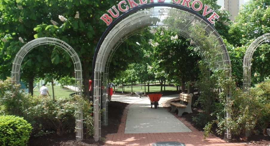 The archway leading into Buckeye Grove