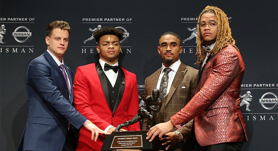 Joe Burrow, Justin Fields, Jalen Hurts and Chase Young