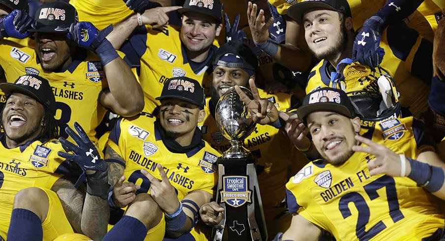 Kent State celebrates the first bowl win in program history Friday.