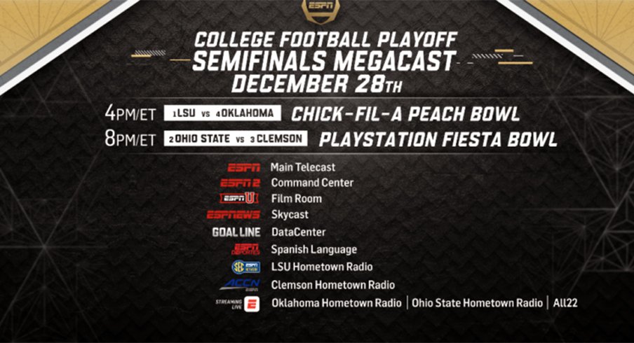 ESPN will Megacast Ohio State vs Clemson