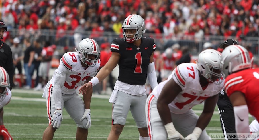 Justin Fields in the 2019 spring game