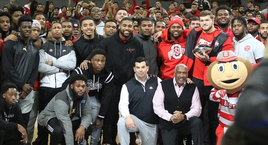 The 2020 Ohio State football team at last week's basketball game vs. Minnesota.