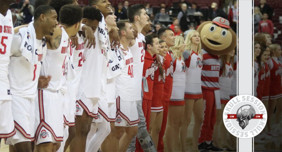 The Buckeyes are singing carmen ohio in today's skull session.