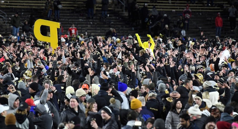 Purdue fans celebrating in 2018