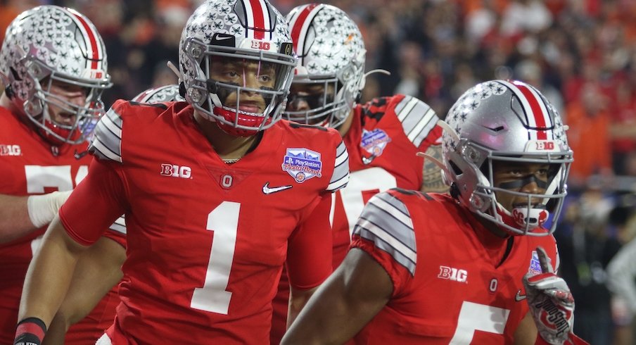 Justin Fields and Garrett Wilson