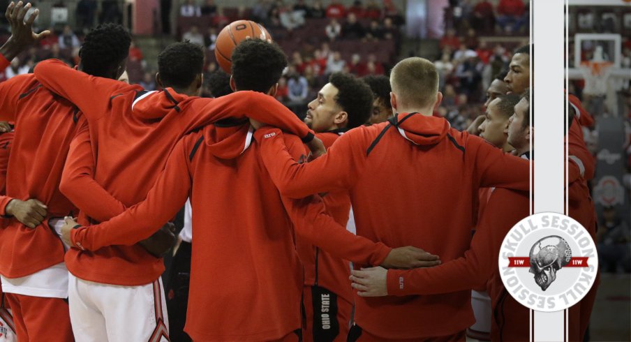 the buckeye are huddled in today's skull session.